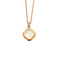 Collier Collier trèfle en or rose 18k avec quartz rose et diamants 58 Facettes 002.689