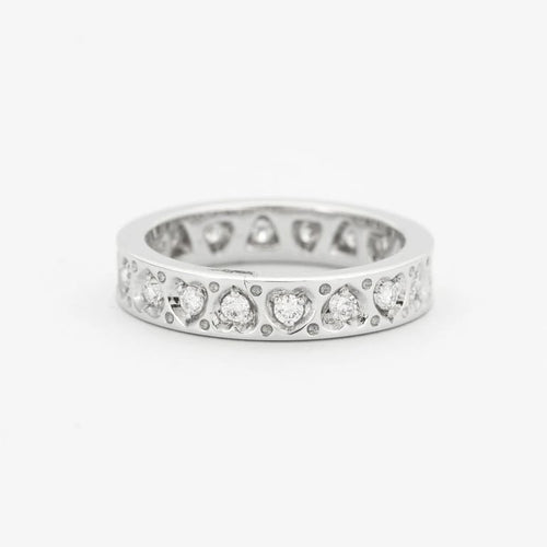 Bague 53 Alliance - Bague en or blanc 18k et diamants 0,51 ct 58 Facettes 002.200