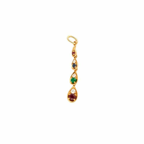 Pendentif Arlequin - Pendentif goutte en or jaune 18k avec pierres 58 Facettes 002.623