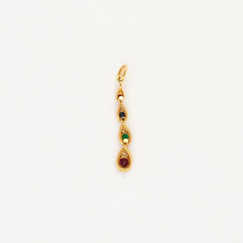 Pendentif Arlequin - Pendentif goutte en or jaune 18k avec pierres 58 Facettes 002.623