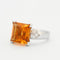 Bague 52 Bague citrine et diamants en or blanc 18k 58 Facettes 002.189