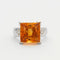 Bague 52 Bague citrine et diamants en or blanc 18k 58 Facettes 002.189