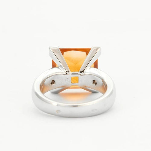 Bague 52 Bague citrine et diamants en or blanc 18k 58 Facettes 002.189