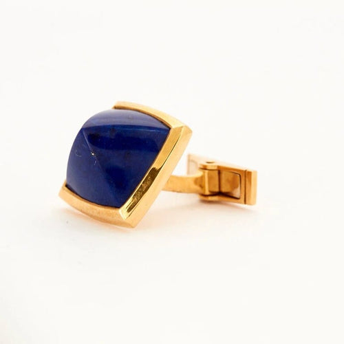 Boutons de manchette Boutons de manchette en or jaune 18k et lapis-lazuli 58 Facettes 001.12150