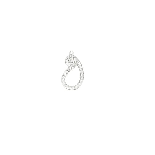 Pendentif Pendentif virgule en or blanc palladié 18k et diamants 58 Facettes 002.708