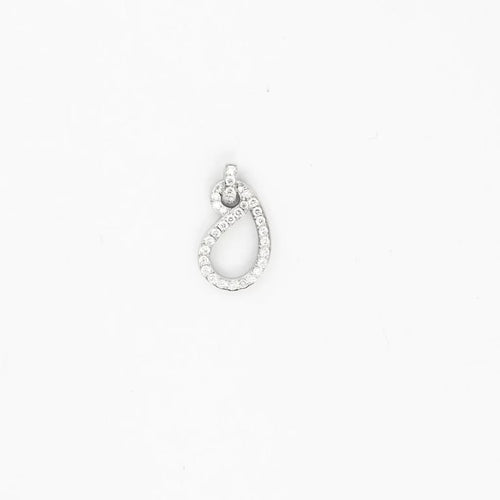 Pendentif Pendentif virgule en or blanc palladié 18k et diamants 58 Facettes 002.708