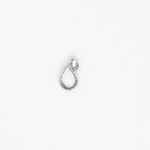 Pendentif Pendentif virgule en or blanc palladié 18k et diamants 58 Facettes 002.708