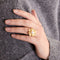 Bague 52.5 Bague trèfle en or jaune 18k avec perle Akoya 58 Facettes 002.198