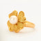 Bague 52.5 Bague trèfle en or jaune 18k avec perle Akoya 58 Facettes 002.198