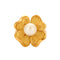 Bague 52.5 Bague trèfle en or jaune 18k avec perle Akoya 58 Facettes 002.198