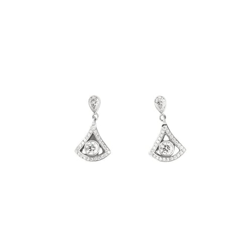 Boucles d'oreilles Boucles d'oreilles triangle en or blanc 18k et diamants 58 Facettes 002.1095