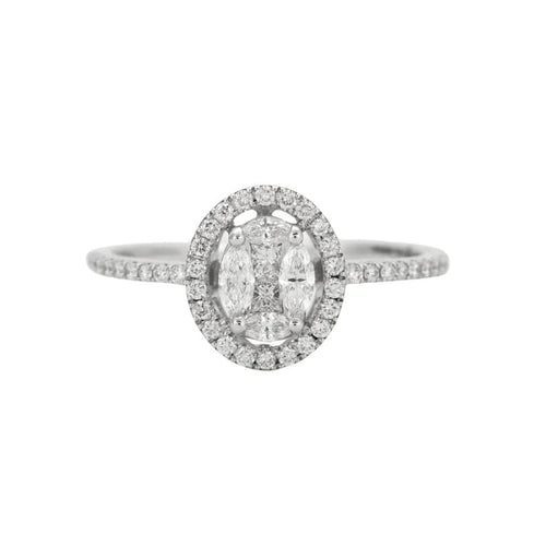 Bague 55 Ligne Vendôme Garden - Bague ovale en or blanc 18k et diamants 58 Facettes 002.926