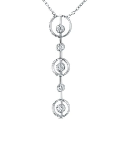 Collier Collier en or blanc 18 carats avec diamants 58 Facettes