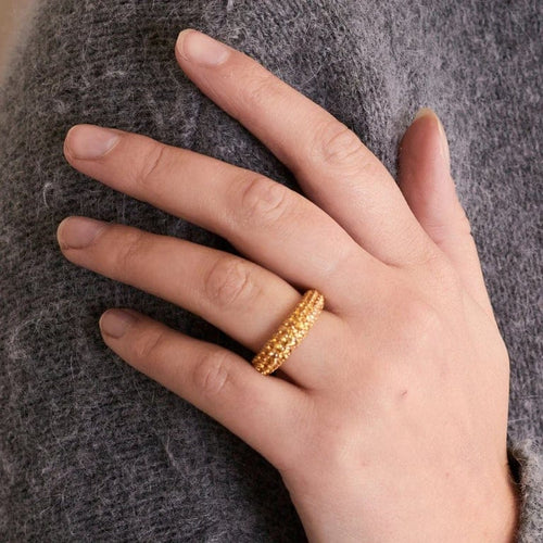 Bague 55 Bague jonc en or blanc 18k pavée de saphirs jaunes 58 Facettes 002.134