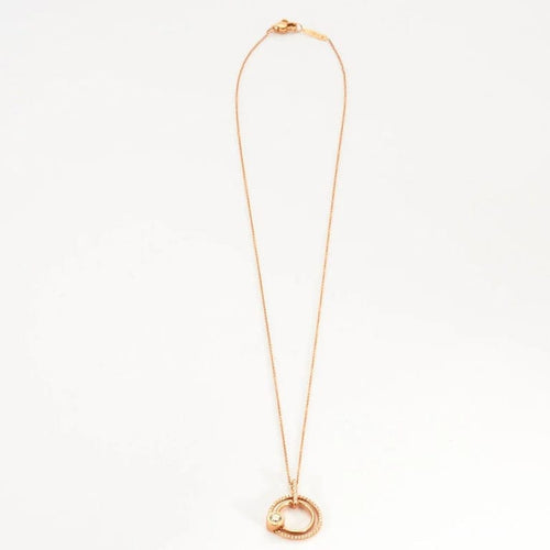 Collier Collier double cercle en or rose 18k et diamants 58 Facettes 002.987
