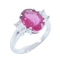 Bague 54 Bague tourmaline en or blanc 18K et diamants 58 Facettes