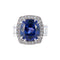 Bague 54 Bague entourage en or blanc 18 k à tanzanite et diamants 58 Facettes