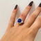 Bague 54 Bague entourage en or blanc 18 k à tanzanite et diamants 58 Facettes