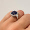 Bague 54 Bague entourage en or blanc 18 k à tanzanite et diamants 58 Facettes