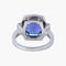 Bague 54 Bague entourage en or blanc 18 k à tanzanite et diamants 58 Facettes
