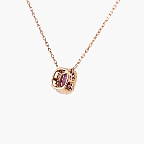 Collier Collier en or rose 18K grenat rhodolite et diamants 58 Facettes