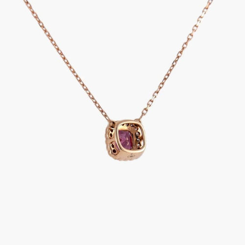 Collier Collier en or rose 18K grenat rhodolite et diamants 58 Facettes