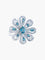 Bague 53 Bague fleur en or blanc 18 carats avec diamants et topazes 58 Facettes