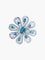 Bague 53 Bague fleur en or blanc 18 carats avec diamants et topazes 58 Facettes