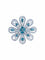 Bague 53 Bague fleur en or blanc 18 carats avec diamants et topazes 58 Facettes