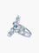 Bague 53 Bague fleur en or blanc 18 carats avec diamants et topazes 58 Facettes