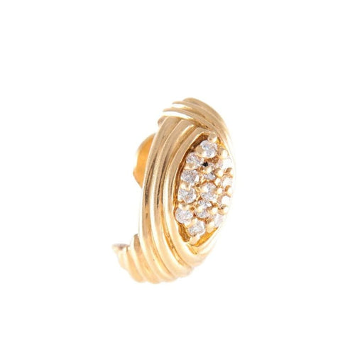 Boucles d'oreilles Boucles d’oreilles godronnées pavées de diamants en or jaune 18K 58 Facettes LP 907