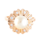 Bague 56 Bague fleur en or jaune 18K sertie d’une perle et diamants 58 Facettes LP 917