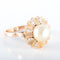 Bague 56 Bague fleur en or jaune 18K sertie d’une perle et diamants 58 Facettes LP 917