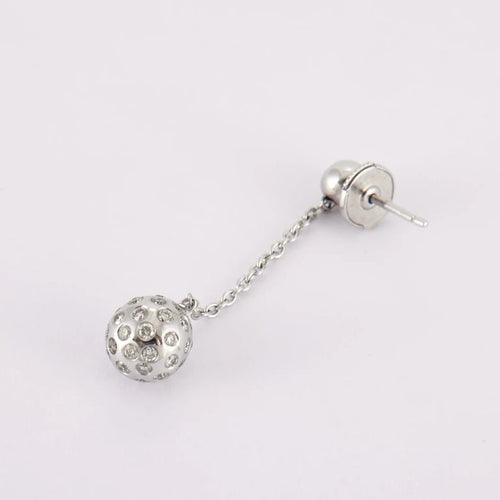Boucles d'oreilles Boucles d’oreilles boules pendantes en or gris 18K et diamants 58 Facettes