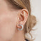 Boucles d'oreilles Créoles pavées de diamants en or gris 18K 58 Facettes