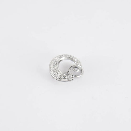 Boucles d'oreilles Créoles pavées de diamants en or gris 18K 58 Facettes