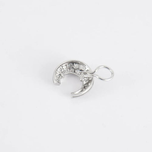Boucles d'oreilles Créoles pavées de diamants en or gris 18K 58 Facettes