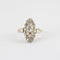 Bague 50 Bague marquise en or jaune 18K avec diamants taille rose 58 Facettes