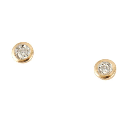 Boucles d'oreilles Clous d'oreilles en or jaune 18K serti clos 58 Facettes