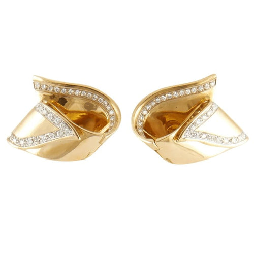 Boucles d'oreilles Boucles d’oreilles - Pavage diamants en or jaune 18K 58 Facettes