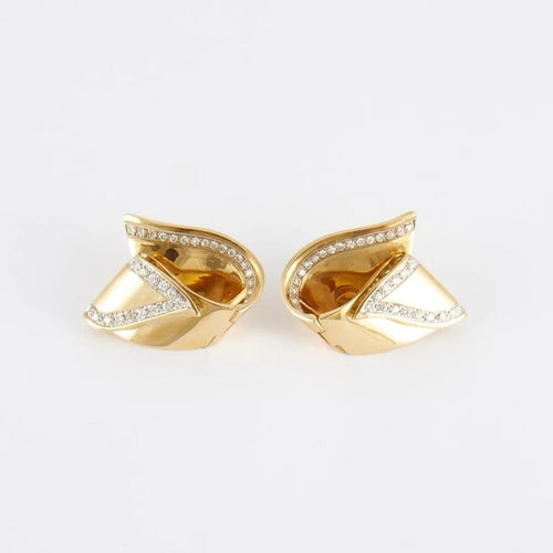 Boucles d'oreilles Boucles d’oreilles - Pavage diamants en or jaune 18K 58 Facettes