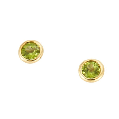 Boucles d'oreilles Clous d'oreilles - Boucles d'oreilles en or jaune 18K et péridots 58 Facettes