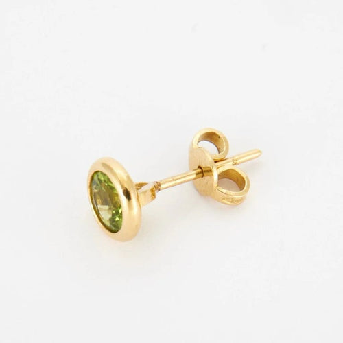 Boucles d'oreilles Clous d'oreilles - Boucles d'oreilles en or jaune 18K et péridots 58 Facettes