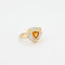 Bague 54 Bague citrine taille triangle pavée de diamants en or jaune 18K 58 Facettes