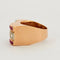 Bague 60 Bague tank années 1940 en or jaune 18K rubis et diamants 58 Facettes
