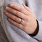 Bague 54 Bague demi-jonc en or gris 18K avec topaze Sky Blue 58 Facettes