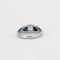 Bague 55 Bague en or gris 18K avec diamant et saphirs 58 Facettes
