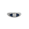 Bague 55 Bague en or gris 18K avec diamant et saphirs 58 Facettes