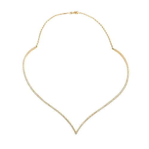 Collier Collier en V pavé de diamants en or jaune 18K 58 Facettes