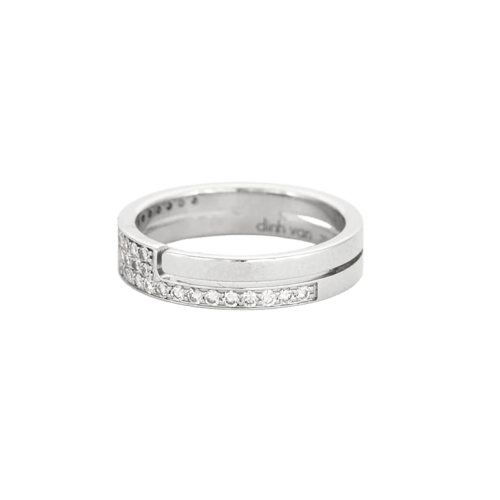 Bague 48 Dinh Van 70'S - Alliance en or blanc 18k et diamants 58 Facettes